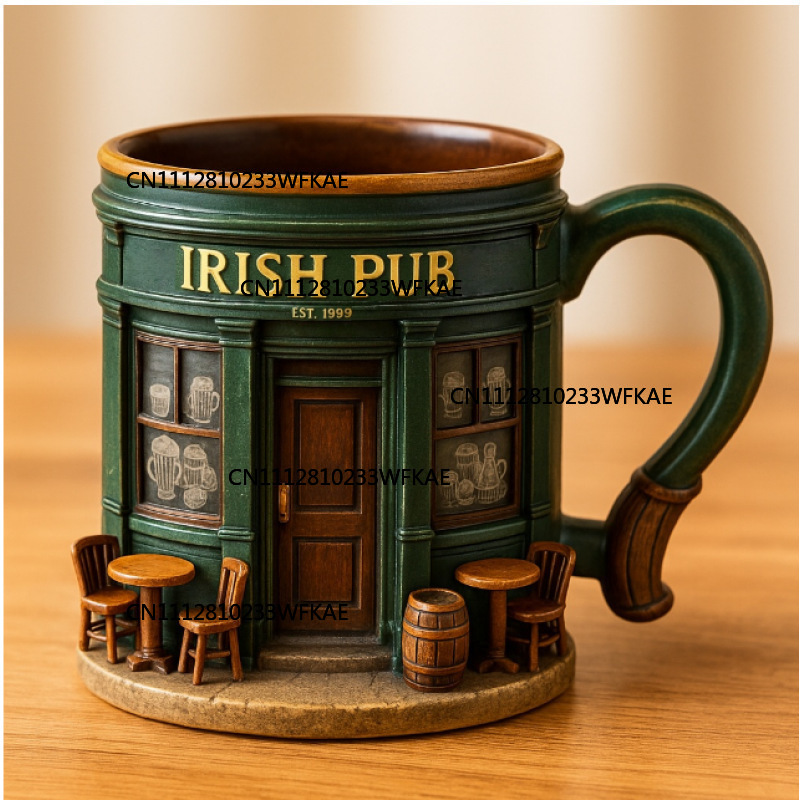 Craft Beer & Wine U- - 3D-кружка из нержавеющей стали с узором